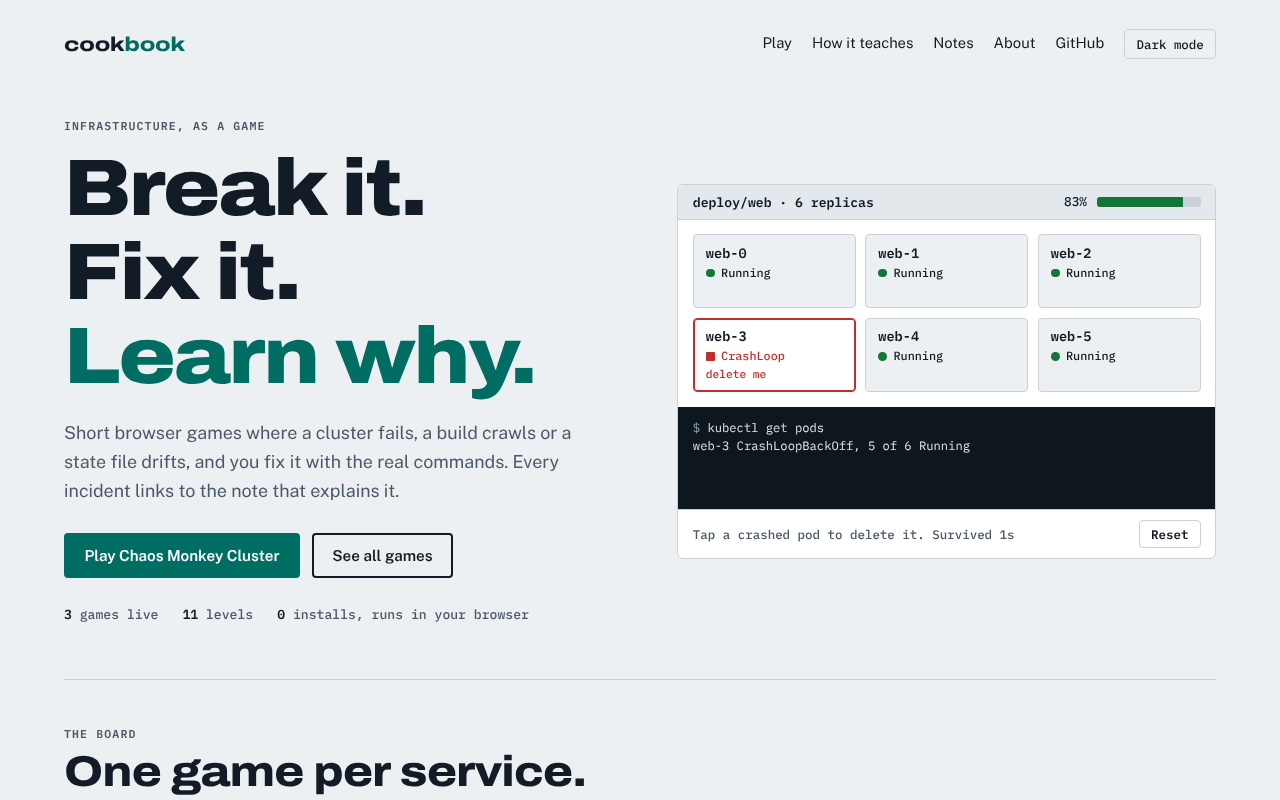The games-first home page